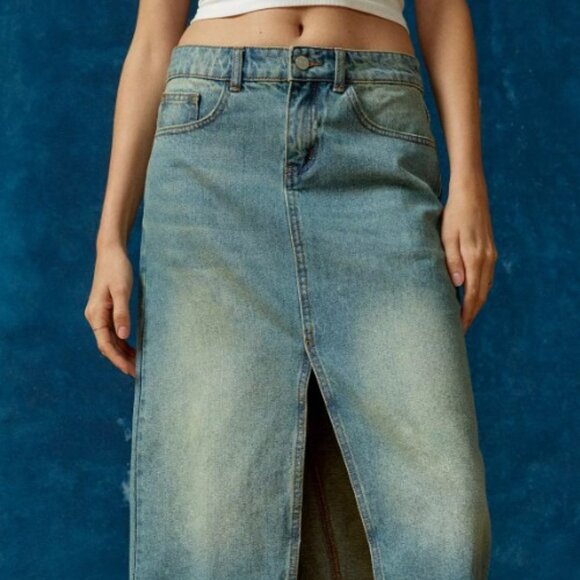 BDG Urban Outfitters Mandi A-Line Denim Maxi Skirt Size XS - Picture 2 of 16